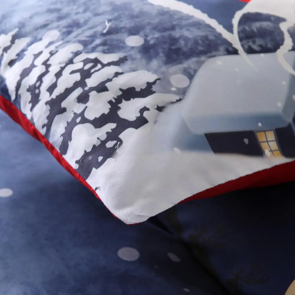 Паркшин Рождественский Комплект постельного белья покрывало с оленем Санта