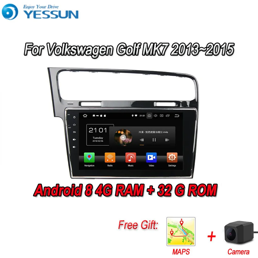 YESSUN Android 8 0 4G RAM для Volkswagen Golf MK7 2013 ~ 2015 Автомобильный навигатор GPS мультимедийный