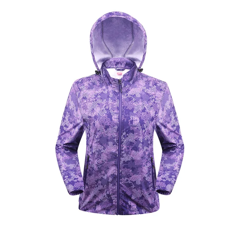 Women Purple Flower TECTOP весенние мужские женские уличные тонкие куртки из софтшелла дышащие спортивные альпинистские ветровки для кемпинга эластичные пальто VA670 - Цвет: Women Purple Flower