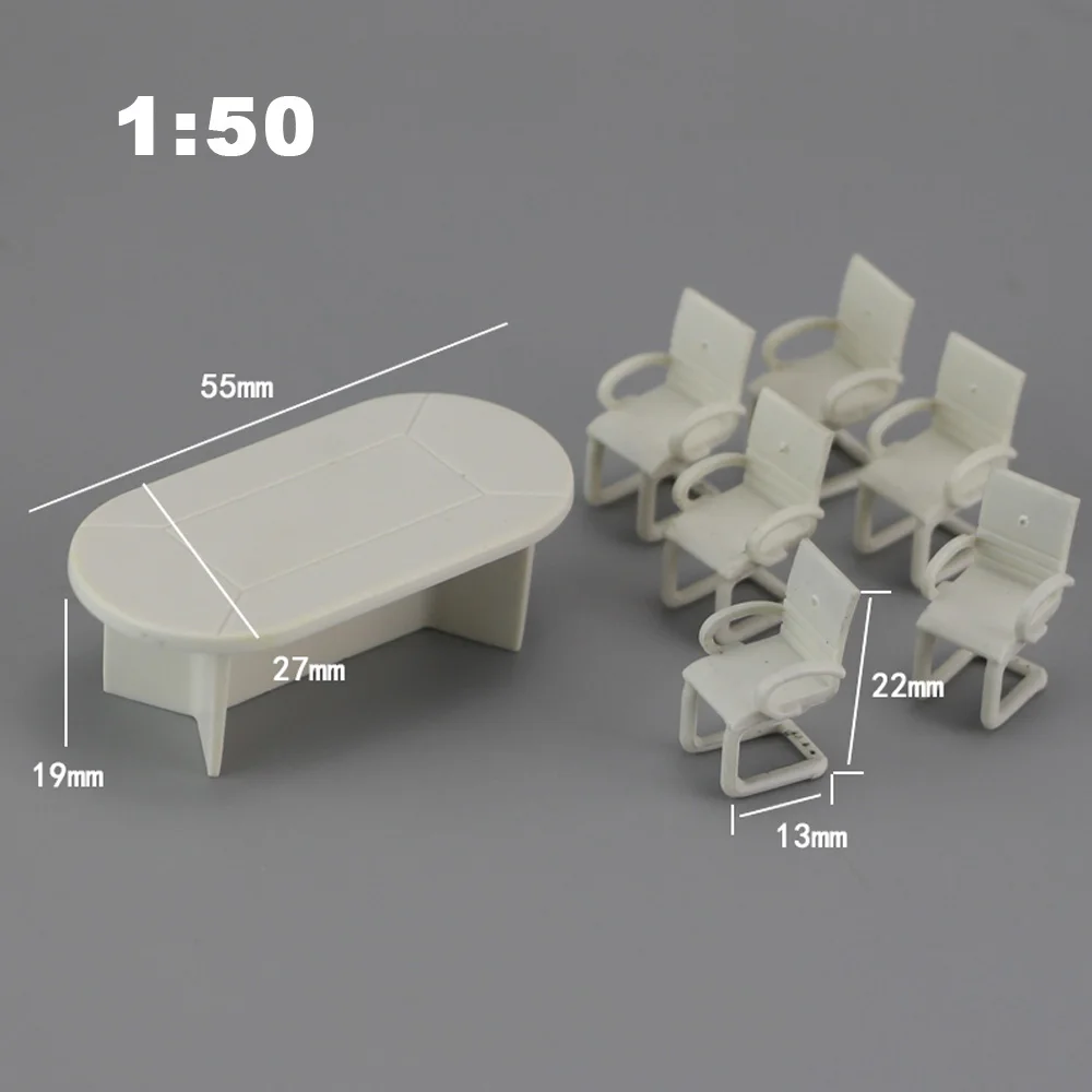 10Sets 22mm Round Table & Chair Model Furniture Doll House Decor 