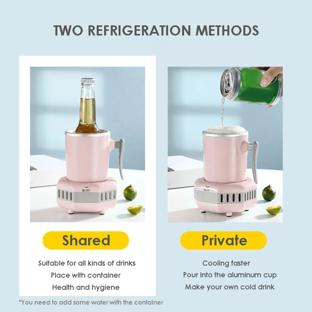 Electric Summer Drink Cooler Kettle Drink Chiller Portable Quick Electric Beverage Cup Cooler Ice Making for Milk Coffee