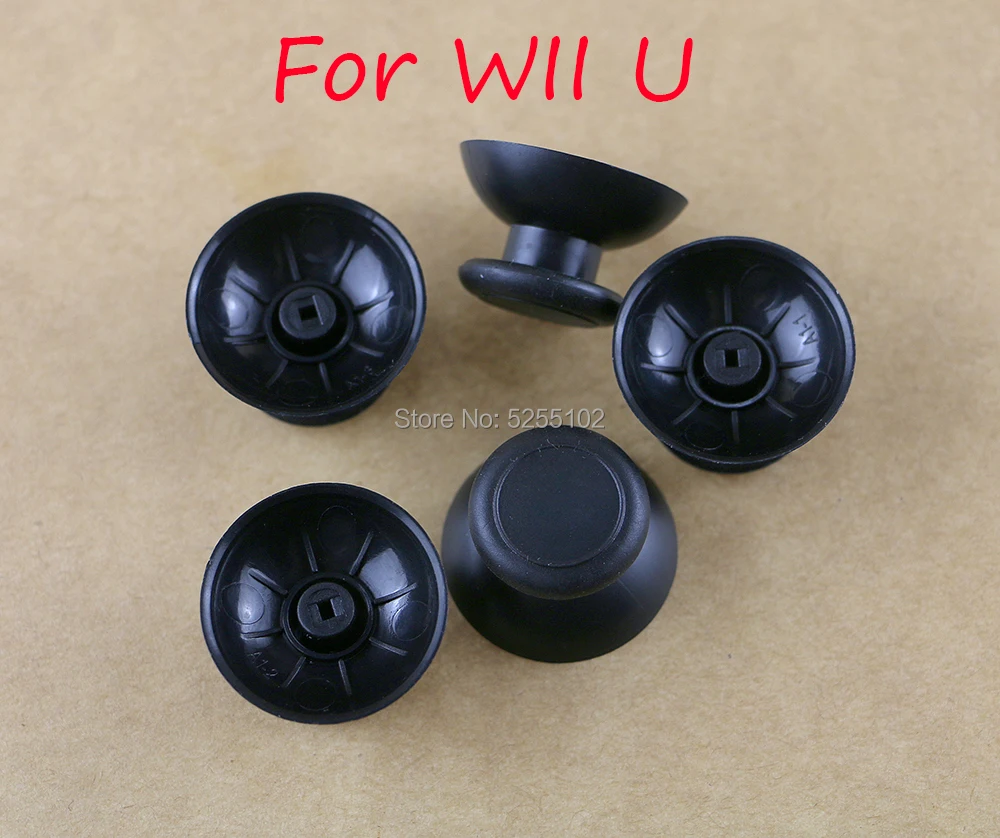 30 Pz/Lotto Per Wiiu Small Hole Black 3D Analog Thumb Stick Plastic Rocker Joystick Grip Cap Shell Caps Per Wii U Controller