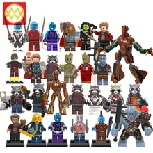 Стражи Галактики Звездный Владыка дерево человек гамора ракета енот Туманность Дракса Разрушитель Йонду корг Тор Мститель эндшпиль Кирпичи Строительные блоки игрушки для детей