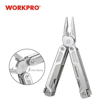 

WORKPRO Multi Tool 15-in-1 Pocket Tool multi Pliers Saw Cutters for EDC Stainless Steel Utility Tools with Sheath