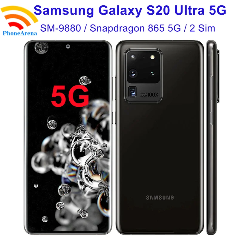 Оригинальный Samsung Galaxy S20 Ultra 5G G9880 【 99% Новый 】 сотовые телефоны 6 9 дюйма 12 Гб + 256 ПЗУ