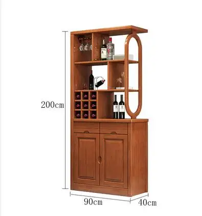 Partition cabinet porch modern Chinese double-sided solid wood wine cabinet close to the wall shoe lobby screen