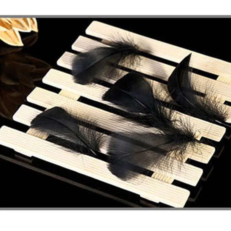 100 шт/партия Природные Перья 7-10 см маленькие плавающие гусиные перья красочные перья, пух для украшения паров ремесла - Цвет: Black