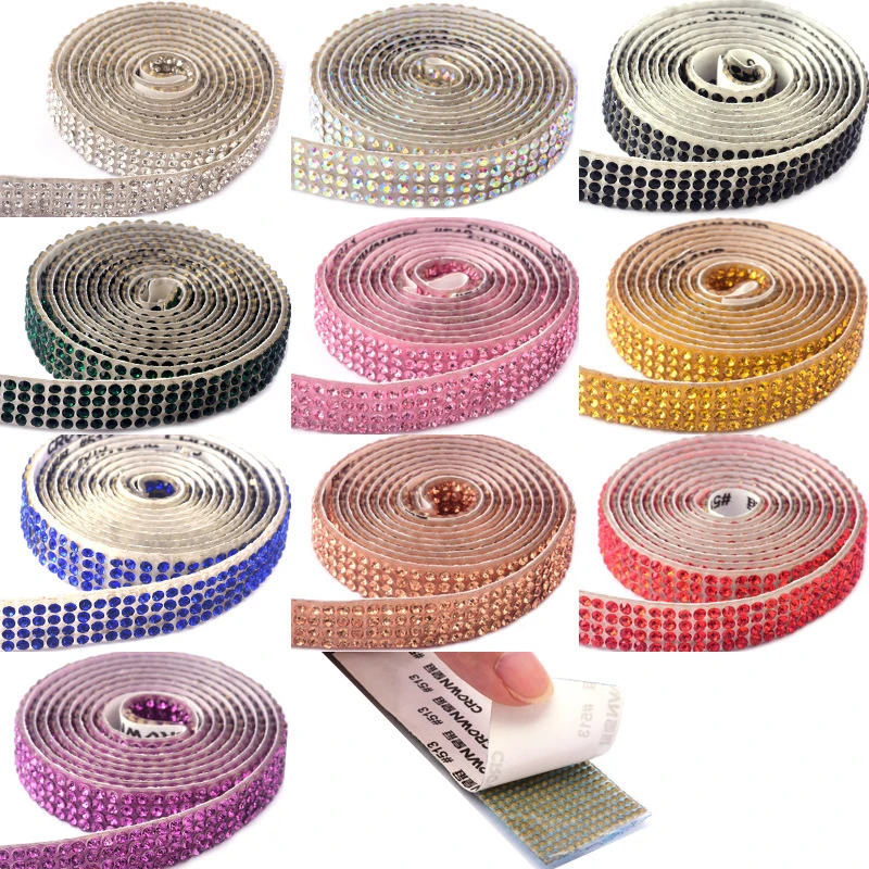 Self Adhesive Crystal Rhinestone Diamond Ribbon Diy Decoration Sticker
