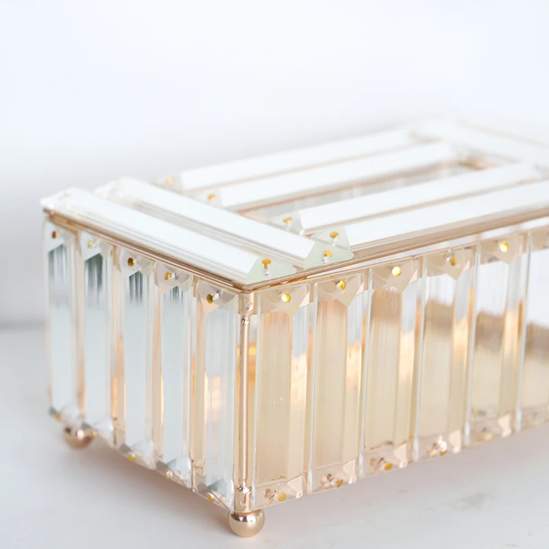 Crystal Tissue Box Home Hotel Car Removable Tissue Case Cosmetic Pen Holder Tools Desktop Storage Racks Decor Paper Towel Holder 5