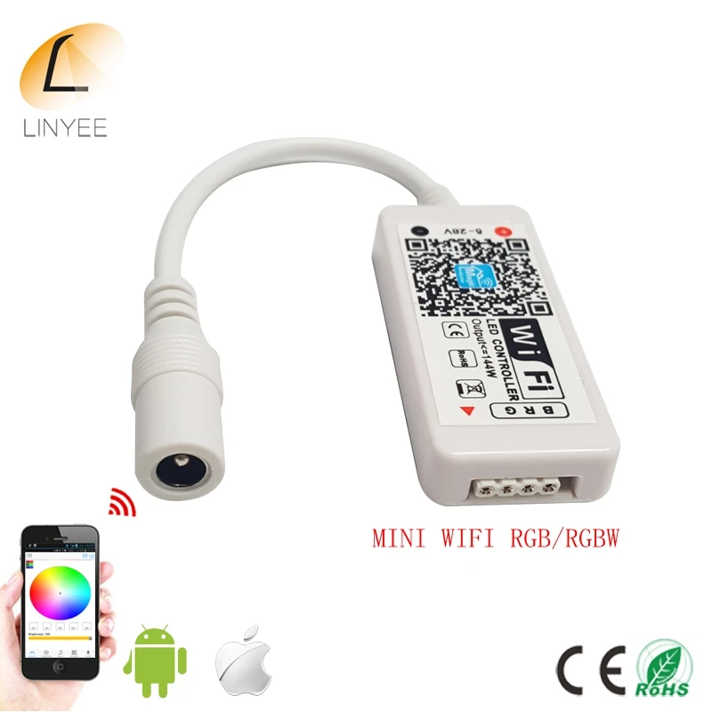 

DC5-28V MINI WIFI RGB/RGBW Led strip controller Music controller By Alexa Android/iOS Home Phone WIFI controller for Strip light