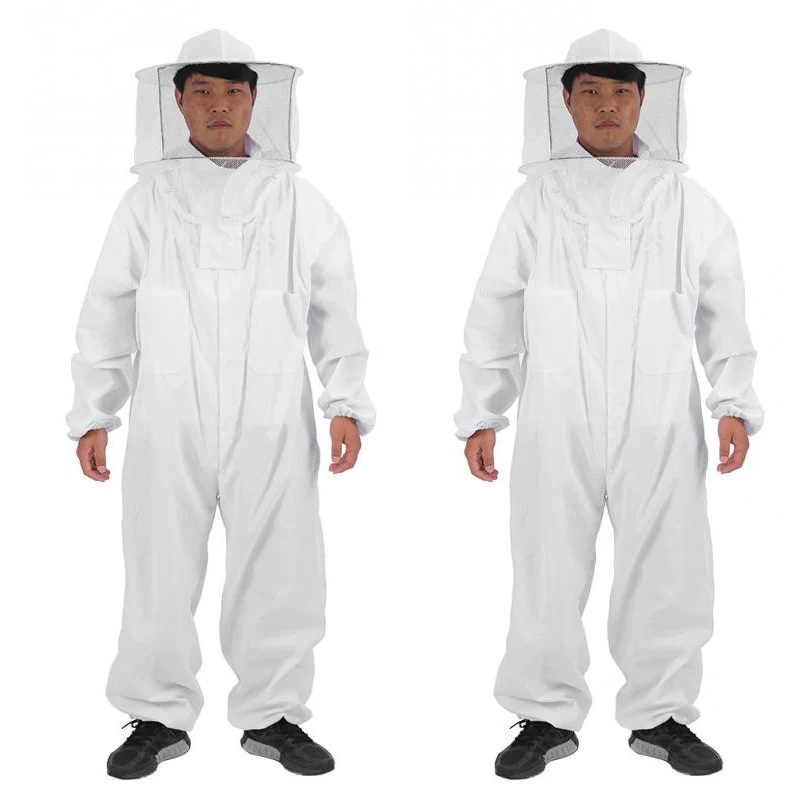 2 шт хлопок пчеловод костюм пчелы профессиональный полный тело пчелы удаления перчатки шляпа одежда куртка защитный костюм пчеловодство оборудование