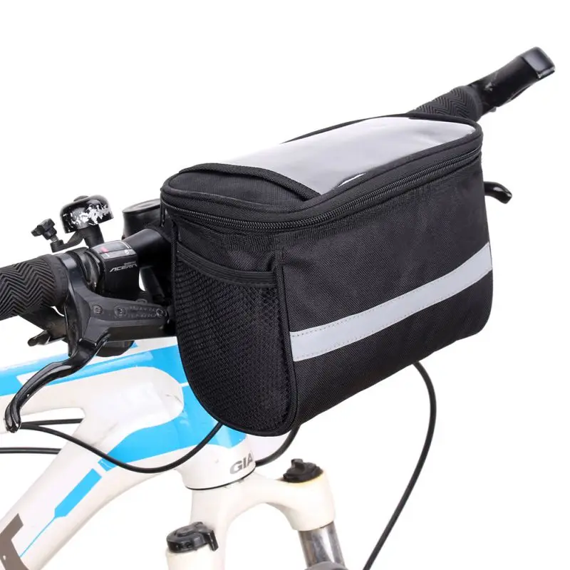  Outdoor Sports Bicycle Front Handlebar Bags Portable Frame Tube Cycling Front Basket for Phone Map 