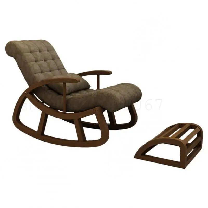 

Solid Wood Rocking Chair, Reclining Chair, Elderly Chair, Adult Rocking Chair, Wooden Cloth Rocking Chair, Recreational Balcony,
