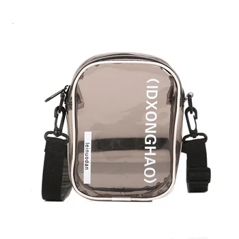 

Casual PU Transparent Clear Women Crossbody Bags Shoulder Bag Handbag Jelly Small Phone Bags with Card Four colors optional