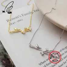 Colgante de pájaro collar 925 Plata de Ley oro platino cadena Vintage pareja Uzun Kolye Colier mujer Jwelry para mujer joyería(China)