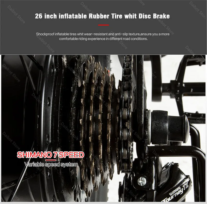 26'' Powerful Electric Bicycle 2 Wheels Electric Bicycles 36V SAMEBIKE SH26 Mountain Smart Electric Bikes Adults Max Range 70KM (14)