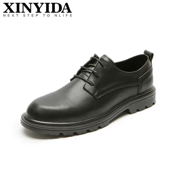 

2020 New Arrival Men's Thick Sole Leather Shoes Genuine Leather Men Shoes Lace Up Business Casual Breathable Man Shoes Size38-44