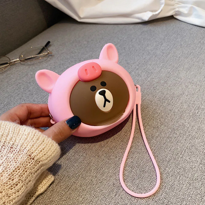Модные женские кошельки с героями мультфильмов Kawaii, силиконовая коробка для хранения косметики, сумка для монет, модный кошелек, детские подарочные наушники, SD, TF карты, сумка - Цвет: AA13