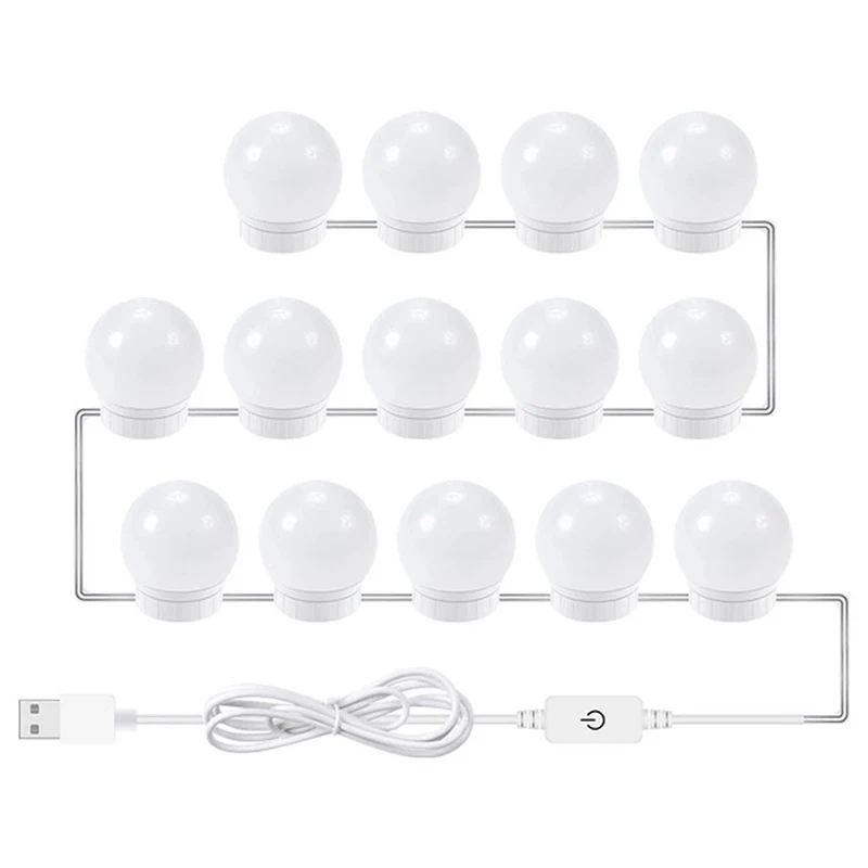 

Led Vanity Mirror Lights Kit With 14 Dimmable Light Bulbs For Makeup Vanity Table Set In Dressing Room Lighting Fixture Strips R