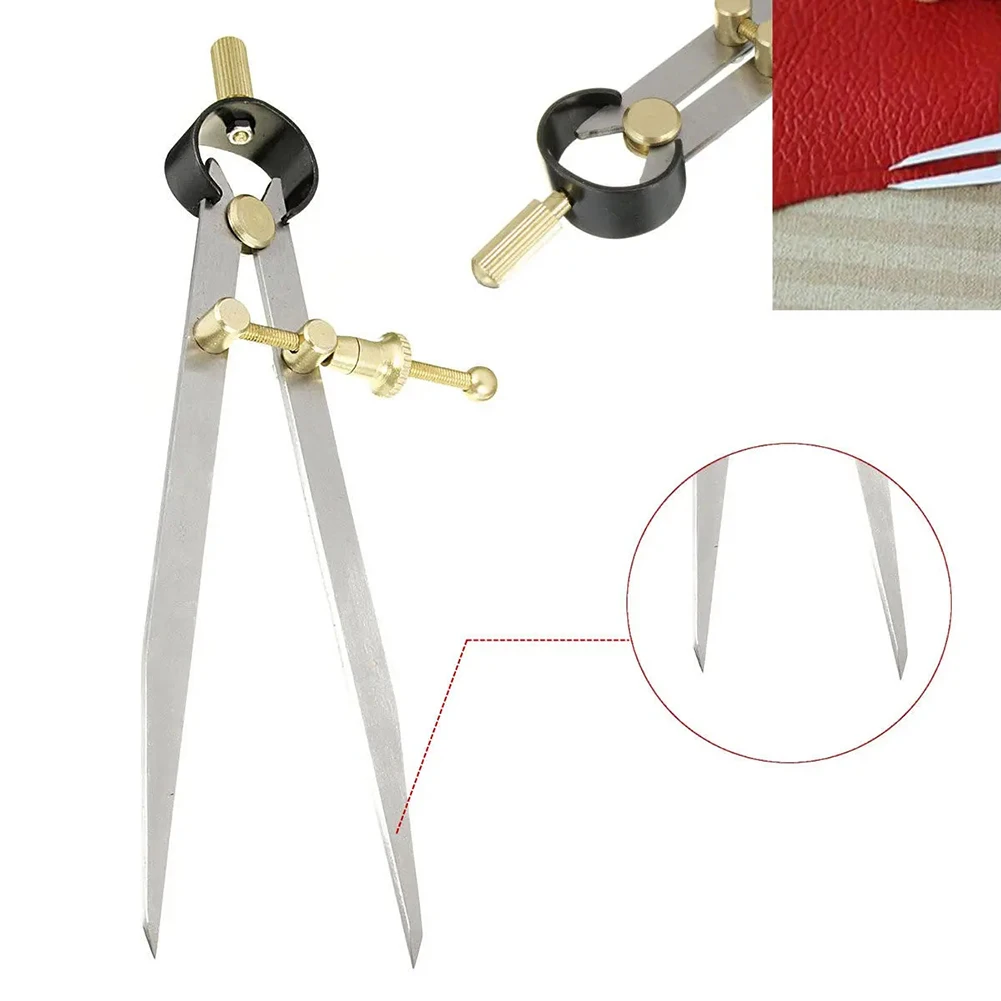 Compass Woodwork Circle Drawing Tools Wing Divider Leather Crafts Rotating Scratch DIY Sewing Handmade Tools-1