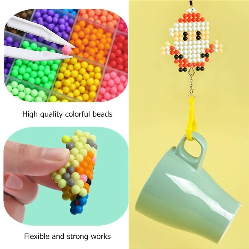Water Mist Bead Set Hama Bead Toy Hama Bead 3D Puzzle DIY Toy Kids Educational Toy Gift