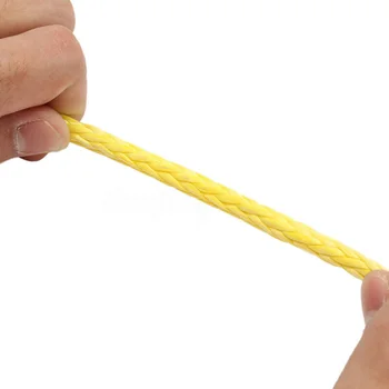 

Stainless Steel Thimble Yellow Synthetic Winch Rope Line Cable 1/4x50inch 7000 LBs For ATV UTV SUV For Hook Attachment