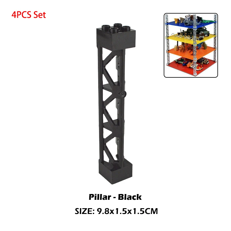 Классический базовый 32*32/16*32 точек Двусторонняя опорные плиты, DIY Строительные Кирпичи совместимы лего блоков аксессуары детские игрушки - Цвет: 4PCS Black pillar