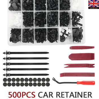 

New Arrival 500Pcs Car Retainer Clip Push Pin Rivet Fasteners Trim Moulding Assortments Kit for Car Interior Accessories