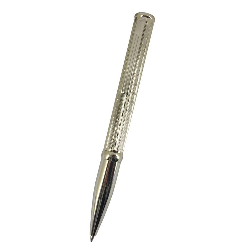 

ACMECN Cute Design Mini Silver Pen Pocket Writing Ball Pens with Unisex Carving Wave Pattern Cool Stationery Gifts for School