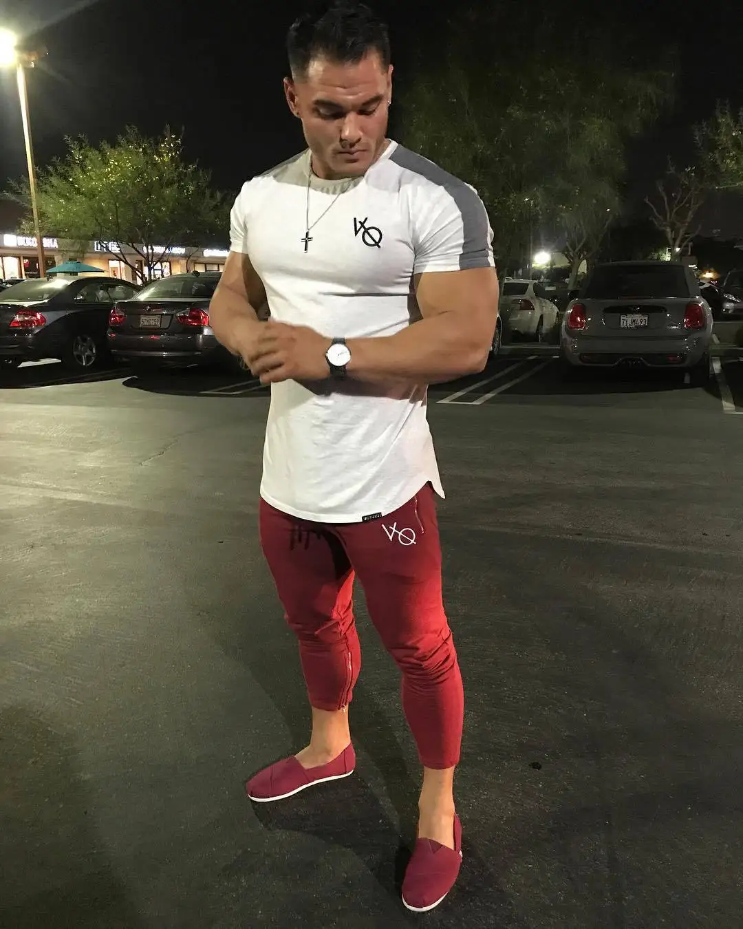 Muscle Dr. Brother летняя новая стильная Спортивная футболка для фитнеса, бега, фитнеса, повседневный костюм с короткими рукавами и шортами