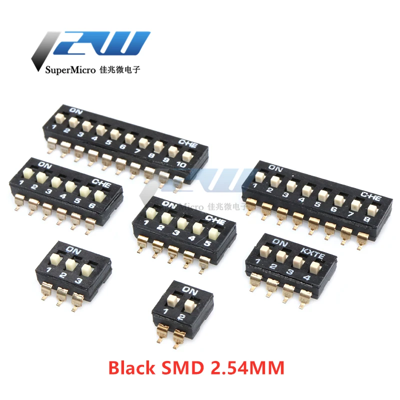 5 шт. модуль переключателя слайдера 1 2 3 4 6 7 8 10pin 27/2 54 мм DIP/SMD|Соединители| |