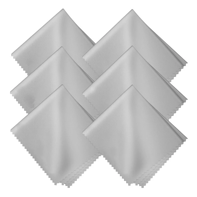 silvergrey 10 шт гладкое чистящее средство для очков, Ткань для протирки линз, салфетка для протирки солнцезащитных очков - Цвет: silvergrey