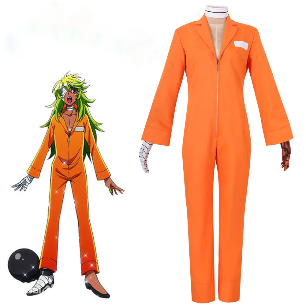 

2019 anime detentionhouse Nanbaka Nico Jumpsuits Rompers Rock uniform Cosplay Costumes Halloween Men and women stage costumes