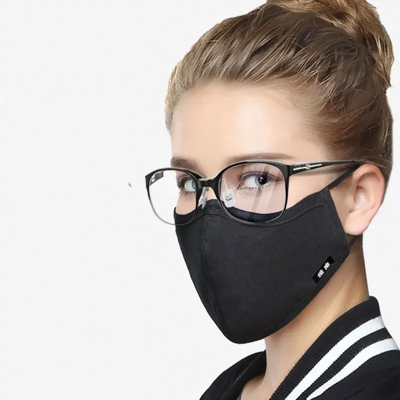 Korean Cotton Face Mask Anti-Dust Mask Respirator with Activated Carbon Filter Anti Dust Black Kpop Glasses Mask On The Mouth 4