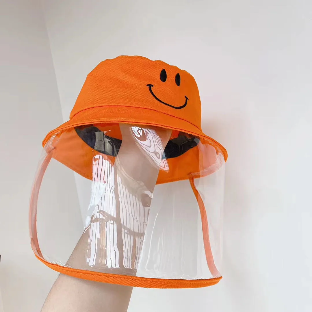 

Children Anti-droplet Anti-Transfection Hat Smiley Protection Bucket Hat Summer College Style Sun Protection Hat Cotton Baby Hat
