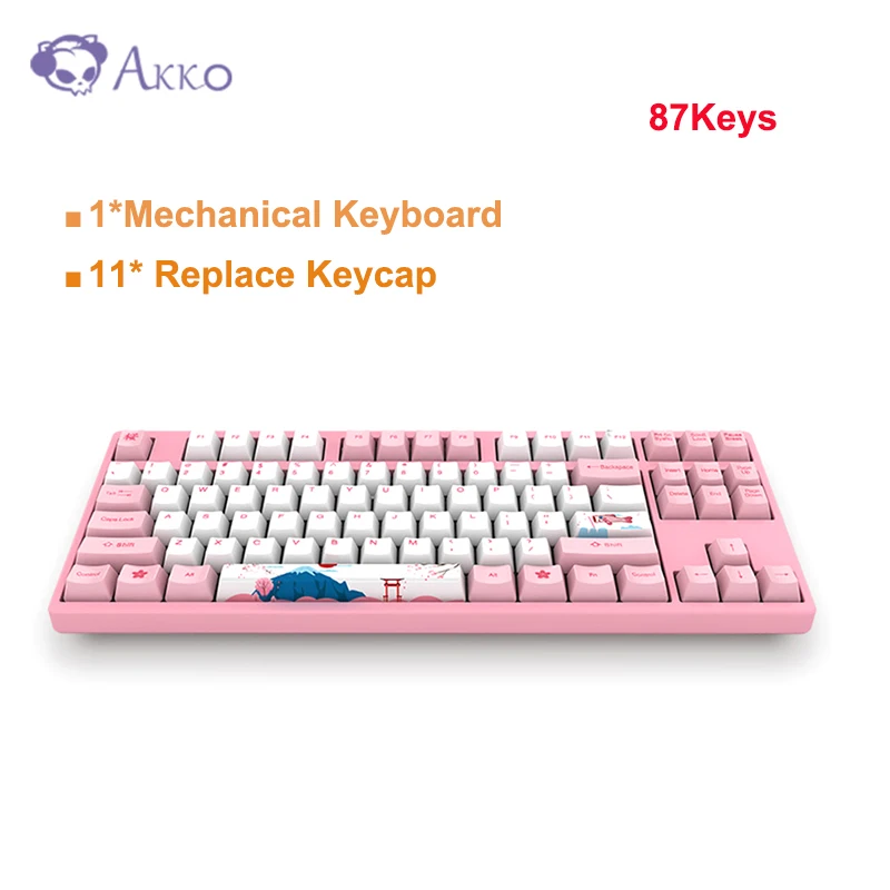 Игровая механическая клавиатура AKKO 3087 Cool 87 клавиш PBT usb type-C Проводная игровая клавиатура 1 мс скорость отклика для ПК компьютерный геймер