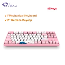 Игровая механическая клавиатура AKKO 3087 Cool 87 клавиш PBT usb type-C Проводная игровая клавиатура 1 мс скорость отклика для ПК компьютерный геймер