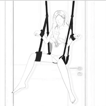 2020 Sex Swing Sex Furniture With Wooden Handle For Couples Gay Fetish Bandage Love Hanging Door Chairs Erotic Sex Toys Sexshop 6