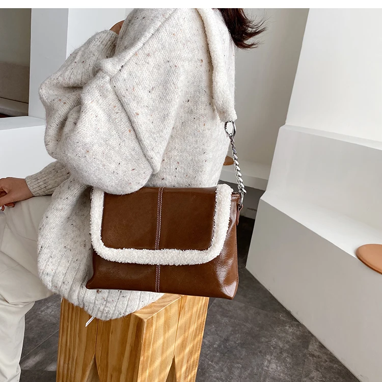 iVog New Arrival Everyday Ladies Small Messenger Crossbody Handbag gg Fur Fashion Hand Bags for Women