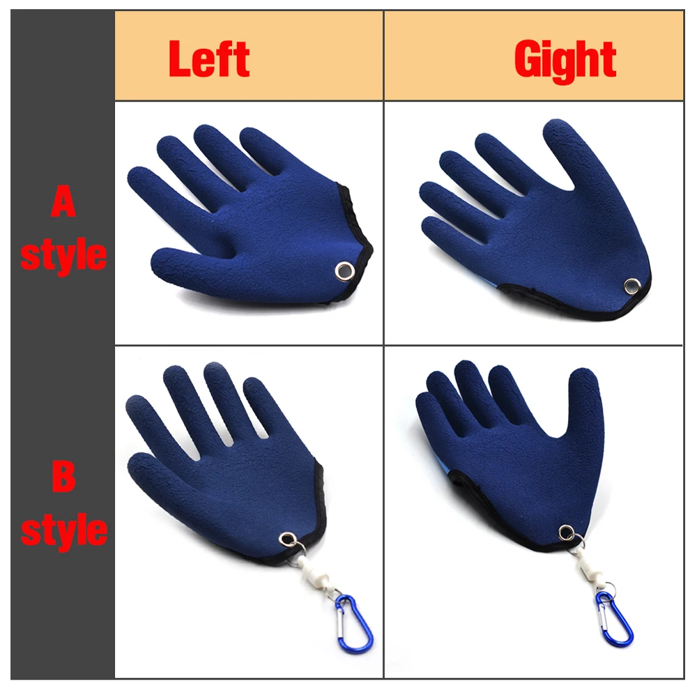 MNFT 1Pcs Magnetic Anti-slip Fishing Gloves Fisherman Protect Hand Handy Catching Fish Glove for Left/Right Hand