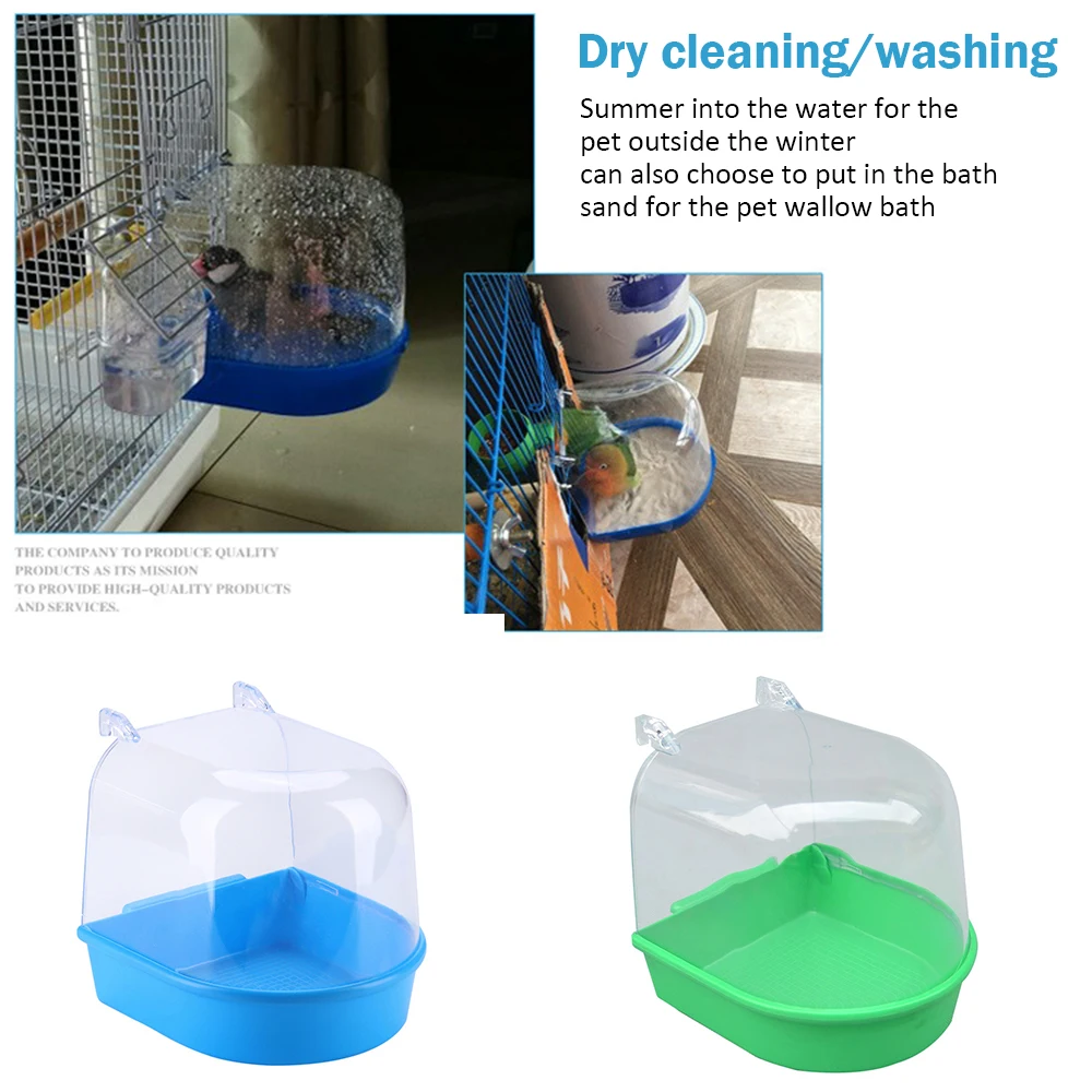 1Pc Plastic Bird Bathtub Bird Water Bath Box Bathtub Parrot For Parakeet Lovebird Bird Pet Cage 1 1Pc Plastic Bird Bathtub Bird Water Bath Box Bathtub Parrot For Parakeet Lovebird Bird Pet Cage 3