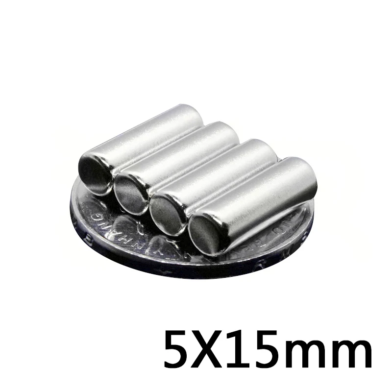 

5/10/15pcs 5*15 10pcs Strong Round Dia. 5mm x 15mm N35 Rare Earth Neodymium Magnet 5x15 Art Craft Fridge Neodimio Imanes 5mm*15m