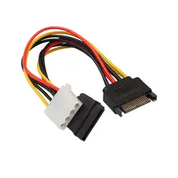 15 Pin SATA до 4Pin IDE Molex папа-мама + SATA Женский Кабель питания Шнур 18AWG 1 до 2 линия питания для материнской платы и жесткого диска