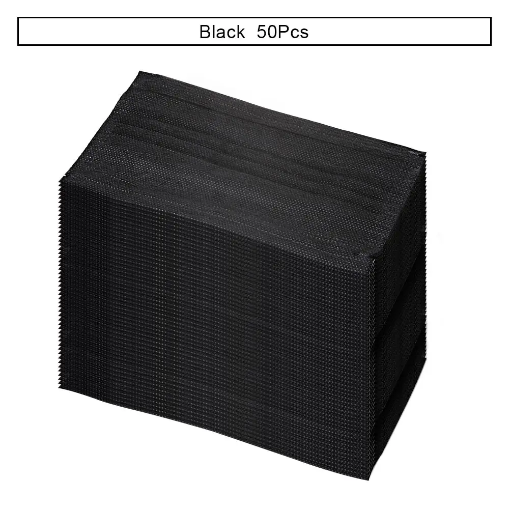 Black 50 pcs 50 шт./упак. одноразовые анти-Пылезащитная маска из нетканого материала с защитой от ветра, 3 слоя, ресниц для наращивания с медицинская маска медицинская хирургическая - Цвет: Black 50 pcs