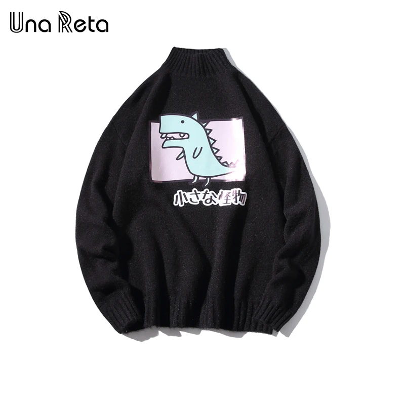 

Una Reta Turtleneck Men Sweater New Autumn Winter Print Cartoon Pullover Men's Sweater Pull Homme Casual Loose Sweater Men