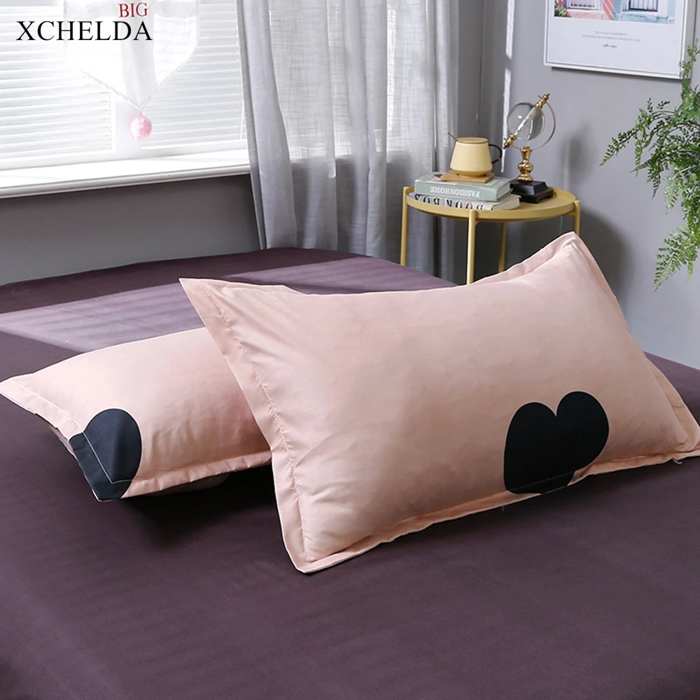 Heart Comforter Duvet Cover Bed Sheet set Double Queen King Size Bedding Set Pink Cotton Adult linens Home Textile bedspread