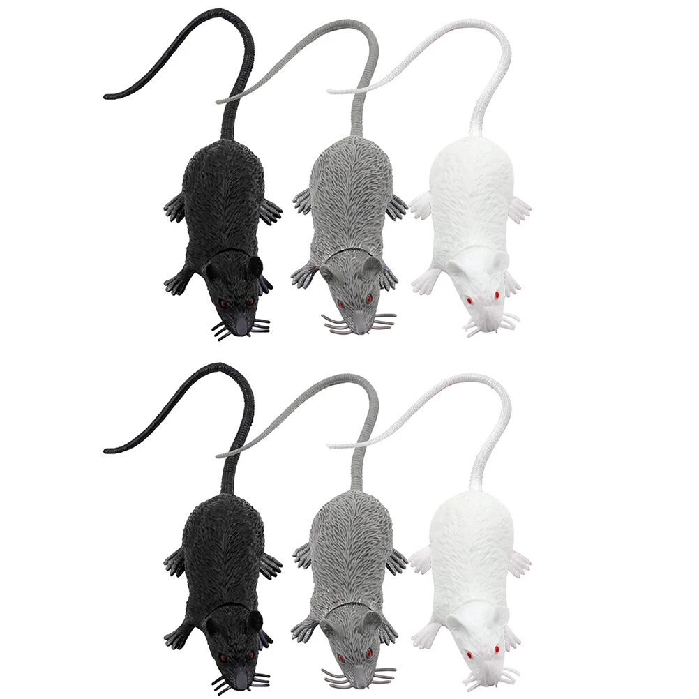 

6Pcs Halloween Realistic Spooky Mice Rats Plastic Artificial Mouse Halloween Prank Props Halloween Decoration