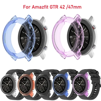 

Screen Protector Slim Colorful Frame soft TPU Case Cover Protective Shell For Huami Amazfit gtr 42 47mm Smart Watch Accessories