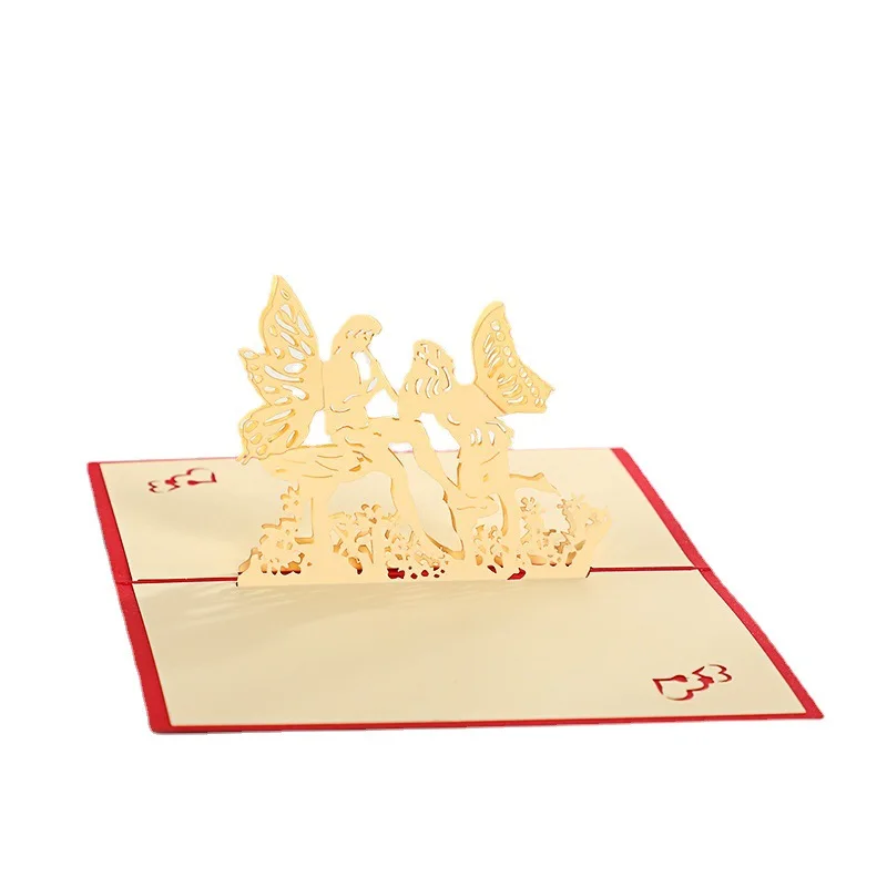 Description Picture 3 of item3D Pop Up Card Lovers Wedding Invitation Greeting Cards Laser Cut Valentine's Day Anniversary Couples Wife Husband Gift Postcard