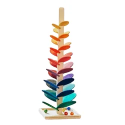 Montessori bebê colorido interessante jogar árvore arco íris pétala bola pista rock jogo brinquedos crianças de madeira feliz infância
